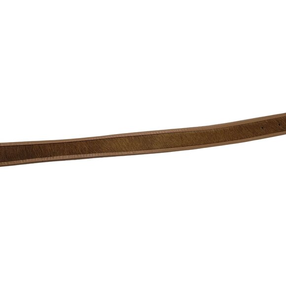 Vtg Liz Claiborne Tan Leather‎ Pony Hair Belt Sz XL Cowgirl Boho Rodeo India main image 5